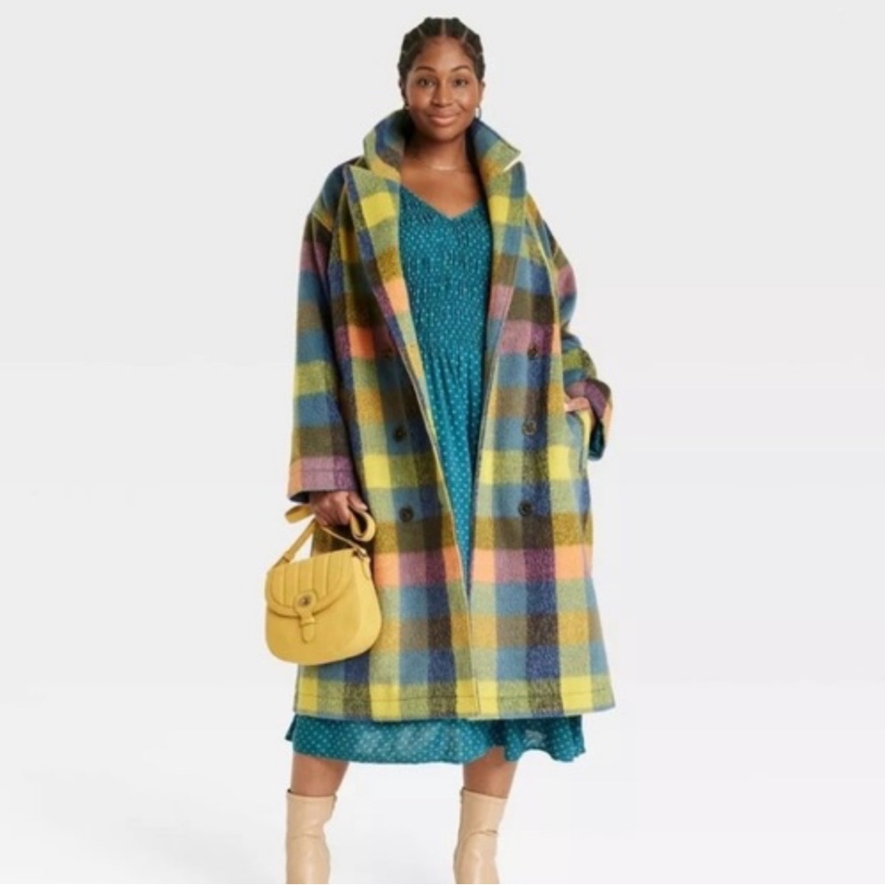Plaid Multicolor Coat
